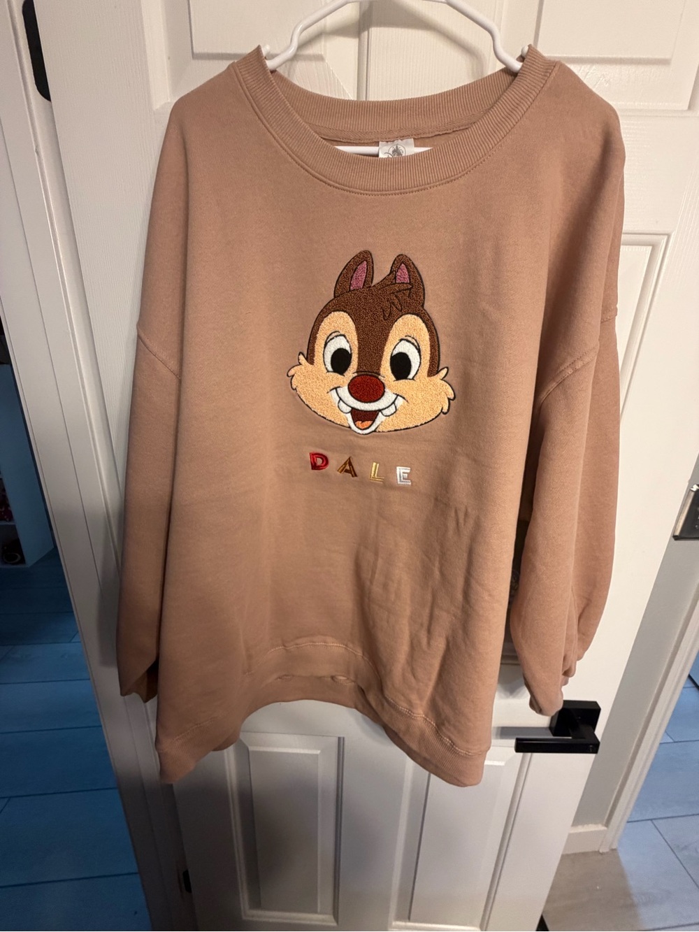 Disney Dale Embroidered Crewneck Sweatshirt in Tan